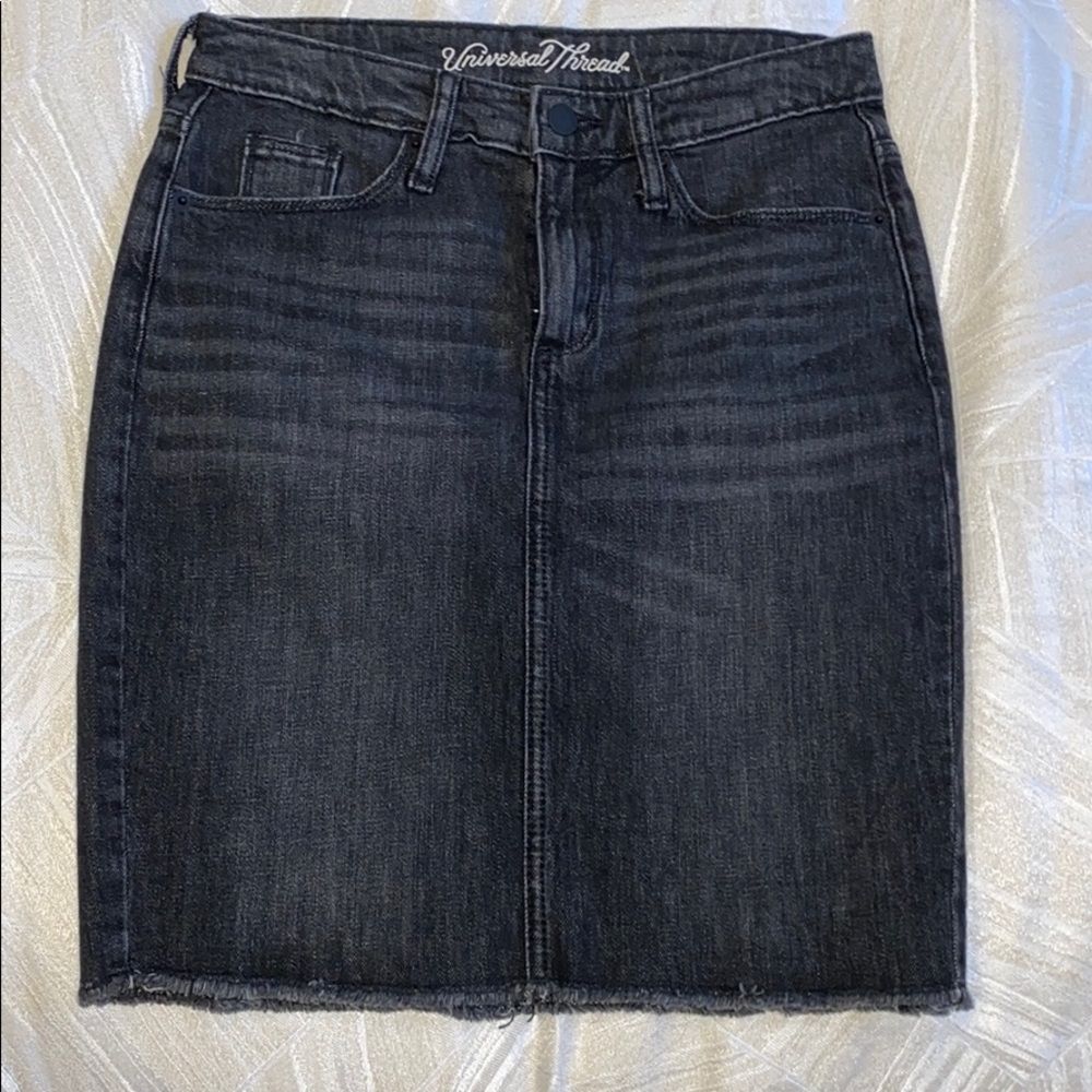 Grey jean skirt